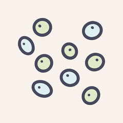 Bacteria veillonella color vector doodle icon