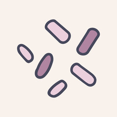 Bacteria bacillus color vector doodle icon