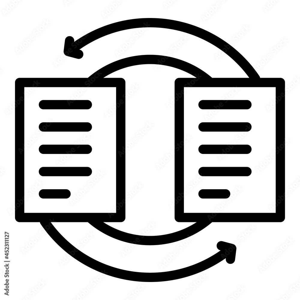 Poster convert document icon outline vector. invoice data. file duplicate