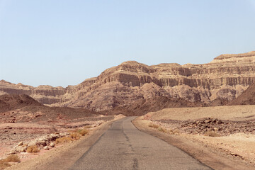 Fantastically  beautiful landscape in summer in Timna National Park near Eilat, southern Israel.