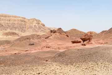 Fantastically  beautiful landscape in summer in Timna National Park near Eilat, southern Israel.
