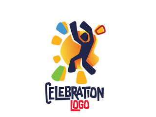 celebration logo, Festa junina party design set. Vector background with fireworks and garland. Vector illustration. For poster, card, web, invitation.
