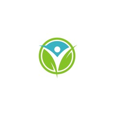 Health People Logo Icon Vector leaf care