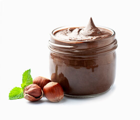 Hazelnuts spread  with filbert nuts on white backgrounds