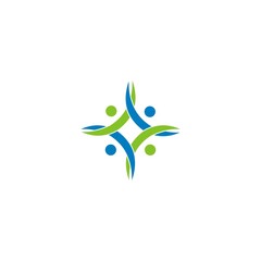 Health People Logo Icon Vector leaf care