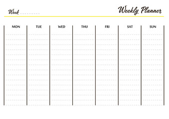 Weekly Mini Planner Yellow Color Minimalism Simple Style