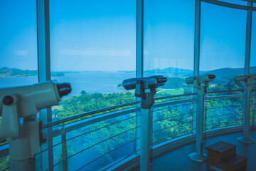 binocular at the sea