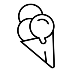 Balls ice cream cone icon outline vector. Waffle ball. Summer sundae