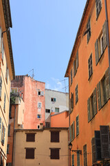 Fototapeta na wymiar Architecture and colors in the City of Nice - France.