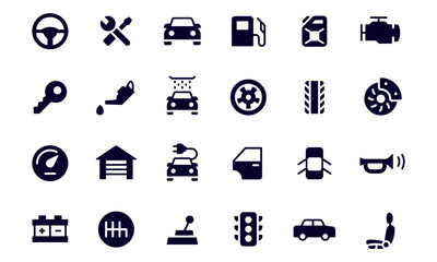 Car Service Flat Icons Set vector design ,Auto service, car garage icons set 