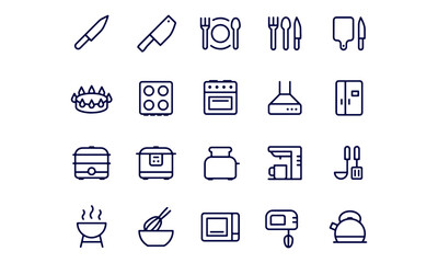 Kitchen and Household Appliances Icons Set vector design 