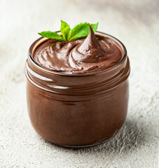 Chocolate mousse with mint