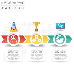 Business Infographic template with 3 options or steps.