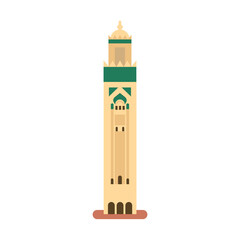 Hassan II Mosque. Vector illustration