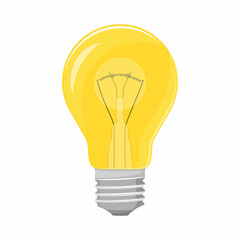 light bulb icon, isolated on white background, flat style. Bulb Vector Element Can Be Used For Idea, Bulb, Light Design Concept.