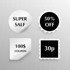 Discount price sale banners. price tags label. special offer flat promotion sign design. 