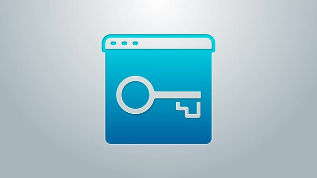 Blue line Secure your site with HTTPS, SSL icon isolated on grey background. Internet communication protocol. 4K Video motion graphic animation