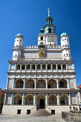 Obraz premium The facade of the historic Renaissance town hall in Poznan 