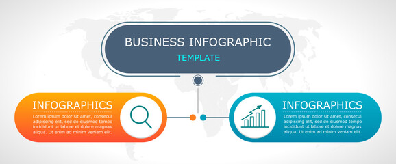 Business infographic Vector with 2 steps.Used for information,data,style,chart,graph,sign,icon, project,strategy,technology,learn,brainstorm,creative,growth,stairs,success, idea,text,web,report,work.