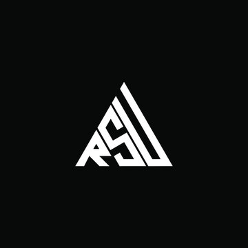 RSU letter logo creative design. RSU unique design