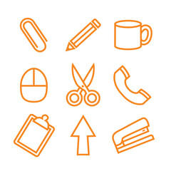 Office icon flat vector set collection