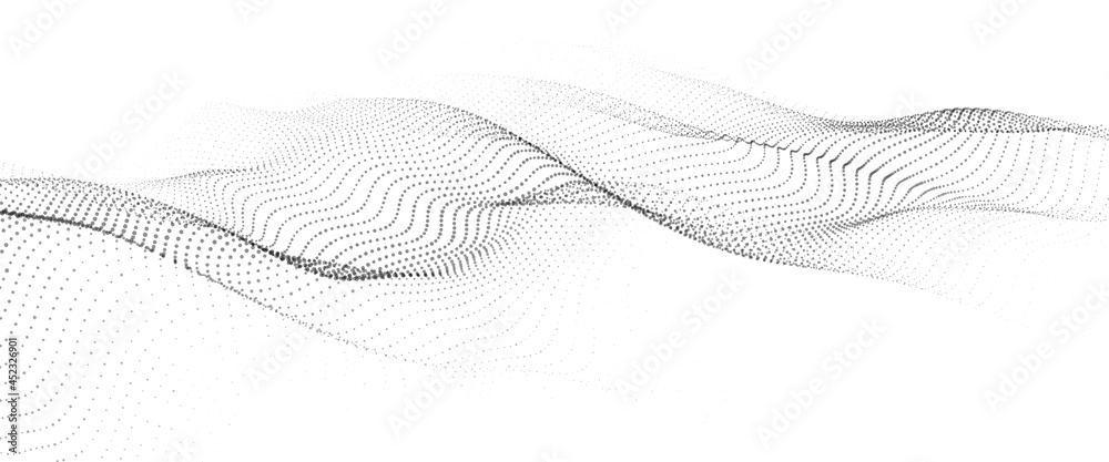 Poster dynamic wave of particles. vector abstract futuristic background. big data visualization.