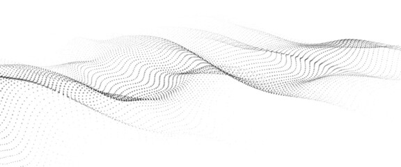 Dynamic wave of particles. Vector abstract futuristic background. Big data visualization.