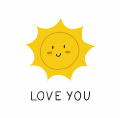 Cute sun and handwriting phrase 