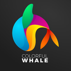 colorful fish whale logo gradient