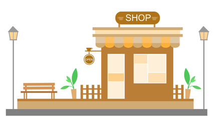 Naklejka premium Brown tone shop with cute decorations