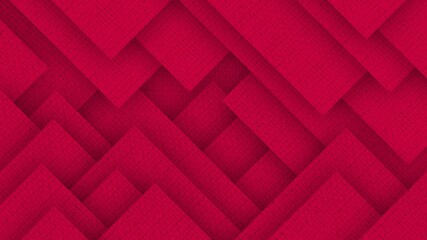 Abstract Pattern Background, Red Fabric Texture, Complex Messy Square Shapes, 3D Illustration