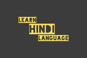 Learn Hindi language typography vector background design