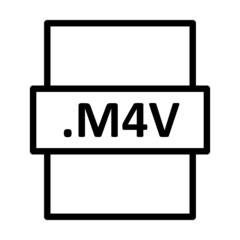 .M4V Linear Vector Icon Design
