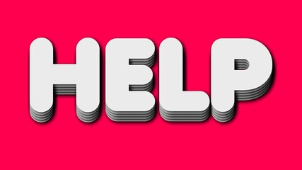 Help Titles, Pink Background, 3D Illustration
