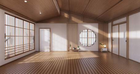 Empty - Clean modern room japanese style.3D rendering