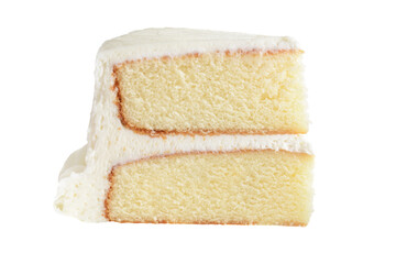 isolated slice of vanilla cake