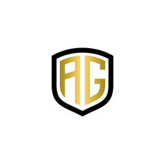ag shield logo design vector icon