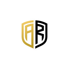 ar shield logo design vector icon