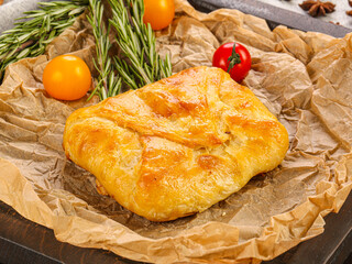 Caucasian traditional cuisine - Khachapuri with cheese