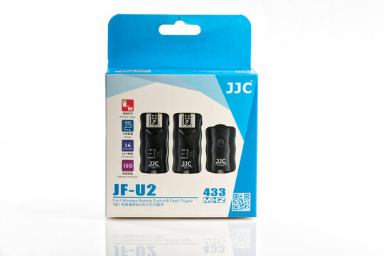 JF-U2 camera and flash triggers for Sony A7 III isolated on white