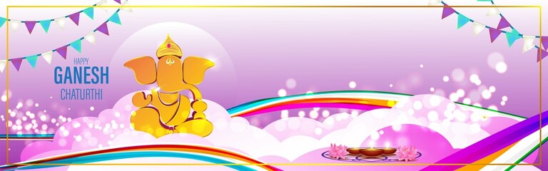 VECTOR ILLUSTRATION FOR INDIAN LORD GANESHA FESTIVAL HAPPY GANESHA CHATURTHI