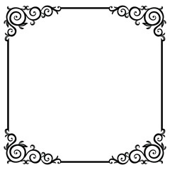 Beautiful vintage stylish frame. Vector illustration on white background.