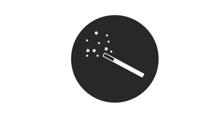 Magic Wand. Vector flat black and white editable illustration