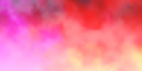 Light Pink, Yellow vector background with clouds.