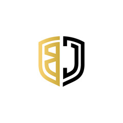 Obraz premium bj shield logo design vector icon