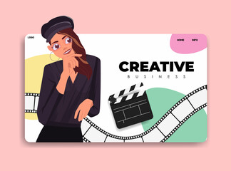 landing page for creative business with artist