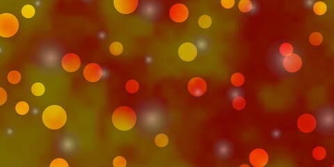 Light Orange vector template with circles, stars.