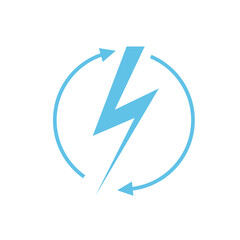 Renewable energy icon, graphic design template, lightning bolt, vector illustration