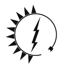 Electric car charging icon, graphic design template, lightning bolt. Parking with electric charge sign, vector illustration.