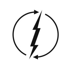 Renewable energy icon, graphic design template, lightning bolt, vector illustration